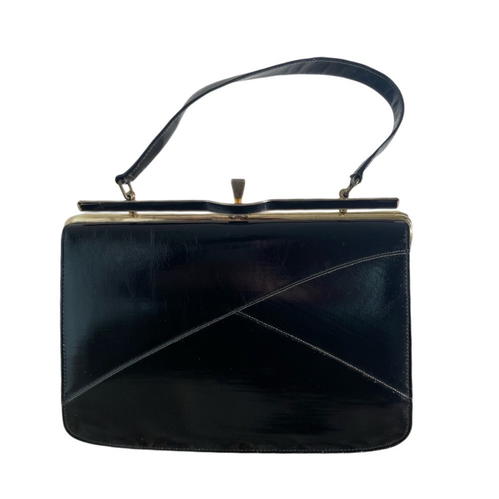 NATURALIZER Vintage 60s Elegant‎ Black Daytime Pocketbook Handbag Model 36388